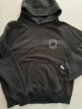 Men's Gray Pullover Hoodie with Subtle White Print